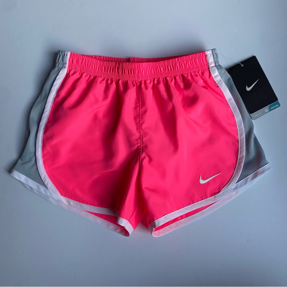 Nike Youth Girls Dri-FIT Shorts Size 6X NWT Pink Gray Athletic Tempo Lined New